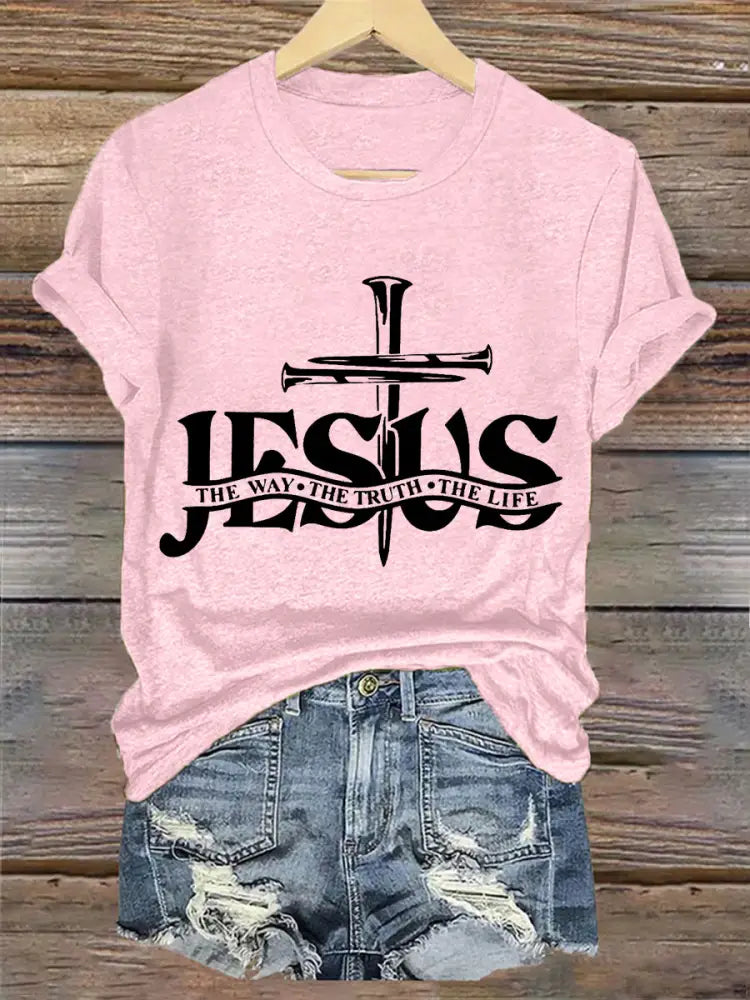 Women’s Jesus The Way The Truth The Life Casual Classic Tee Light Pink / S