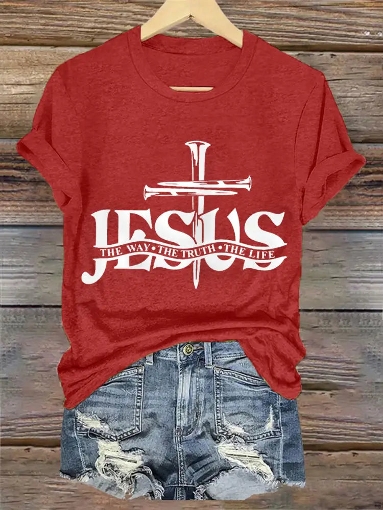 Women’s Jesus The Way The Truth The Life Casual Classic Tee Red / S