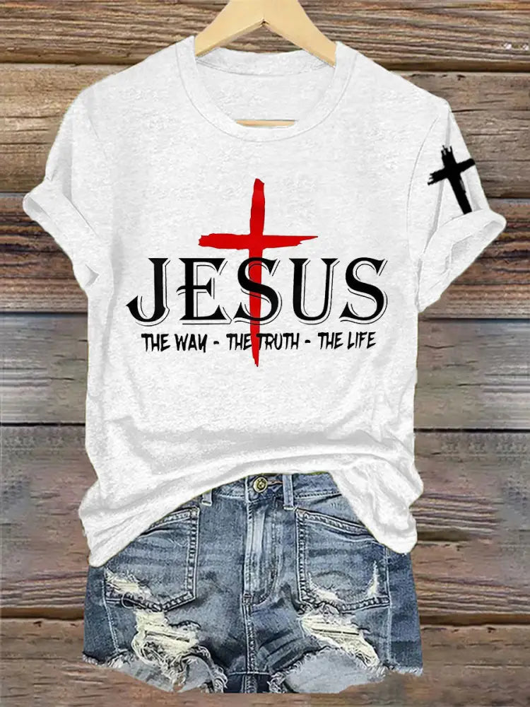 Women’s Jesus The Way The Truth The Life Short Sleeve T-Shirt White / S