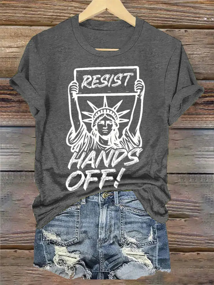 Women’s RESIST Hands Off T-Shirt Dark Gray / S