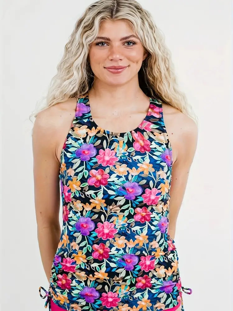 Women’s Vintage Print Vacation Swimwear A / XL
