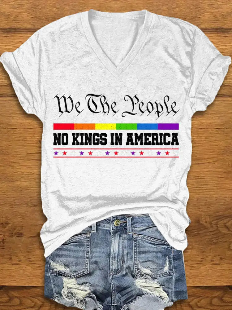 Women’s We The People No Kings in America T-shirt White / S