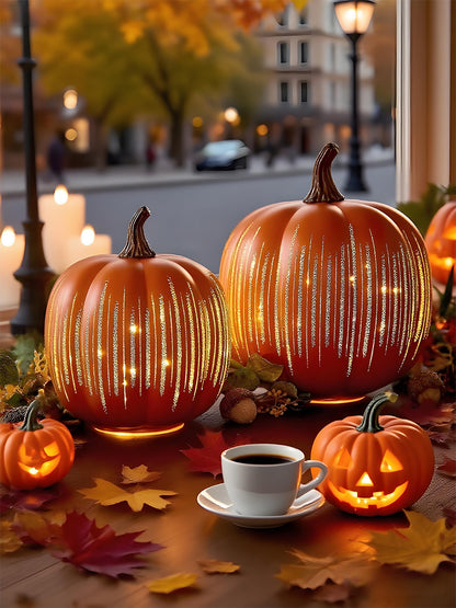 🎃 Light-Up Resin Pumpkin for Instant Autumn Vibes – Create Cozy Corners