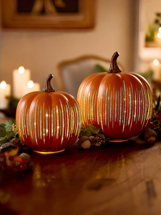 🎃 Early-Bird Special – Light-Up Resin Pumpkin Decoration with Glowing Carved Design | Limited Fall Edition