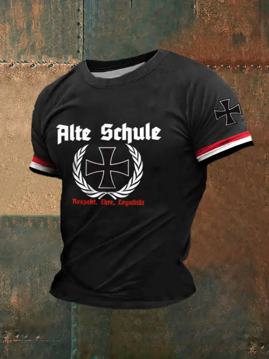 Men’s Alte Schule Printed Short Sleeve T-Shirt Black / S