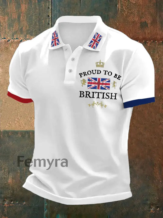 Men’s British Proud Polo Shirt White / S