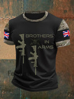 Men’s Brothers In Arms UK Flag Camouflage Print Casual Tee Black / S