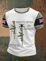 Men’s Brothers In Arms UK Flag Camouflage Print Casual Tee White / S