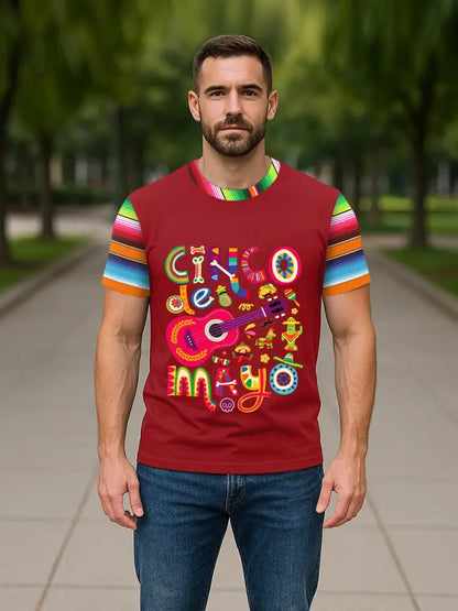 Men’s Cinco De Mayo Print Casual Tee