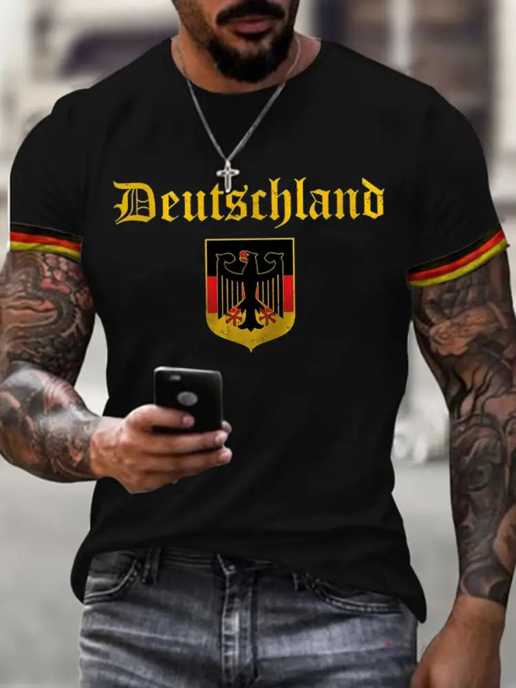Men’s Deutschland Printed Short Sleeve T-Shirt Black / S