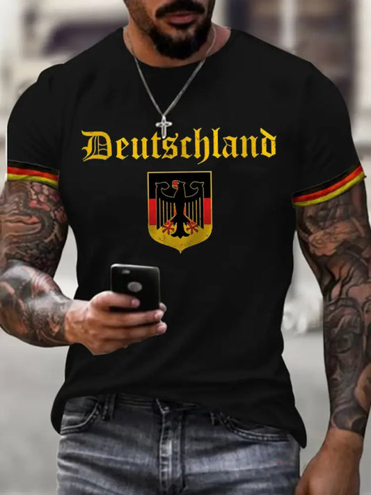 Men’s Deutschland Printed Short Sleeve T-Shirt Black / S