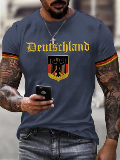 Men’s Deutschland Printed Short Sleeve T-Shirt Navy Blue / S