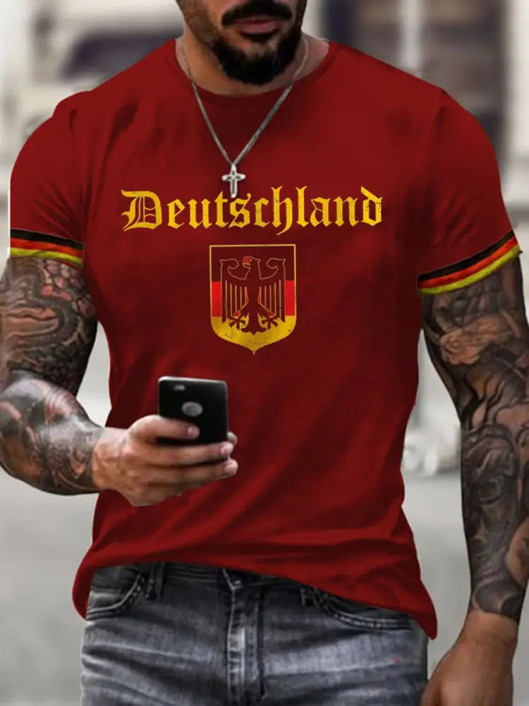 Men’s Deutschland Printed Short Sleeve T-Shirt Red / S