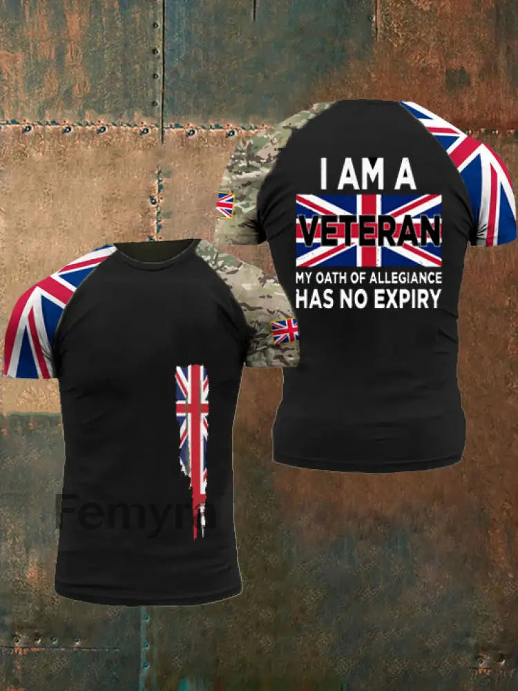Men’s Flag Print Top Black / S
