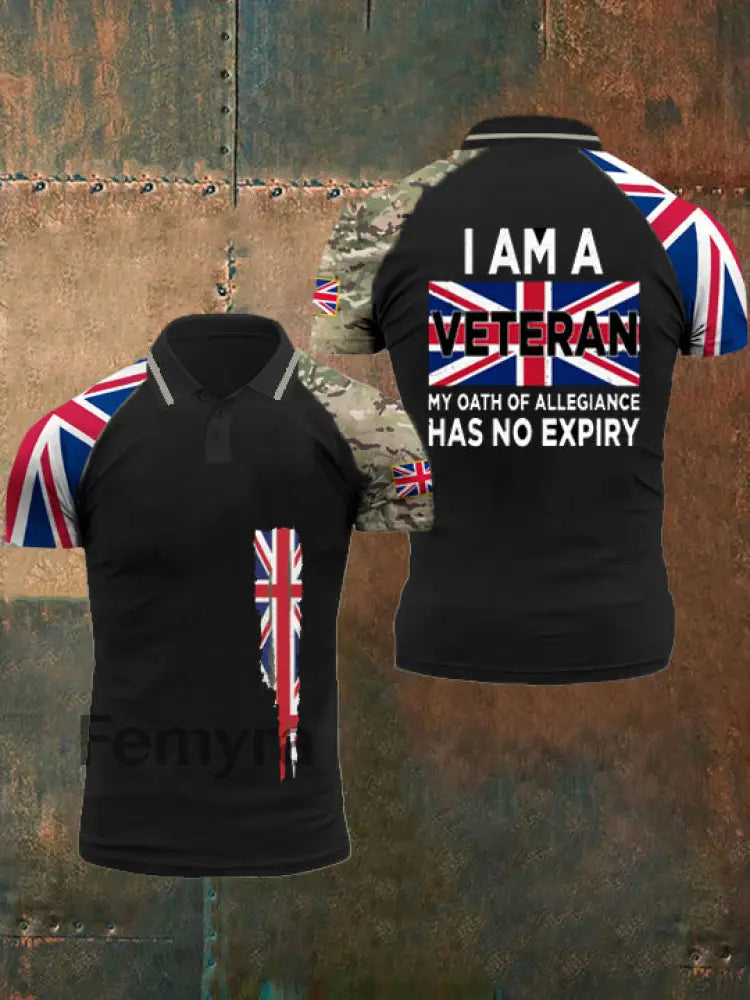 Men’s Flag Print Top Black / S
