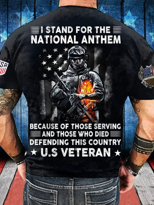 Men’s Memorial Day Veteran Printed T-shirt Black / S