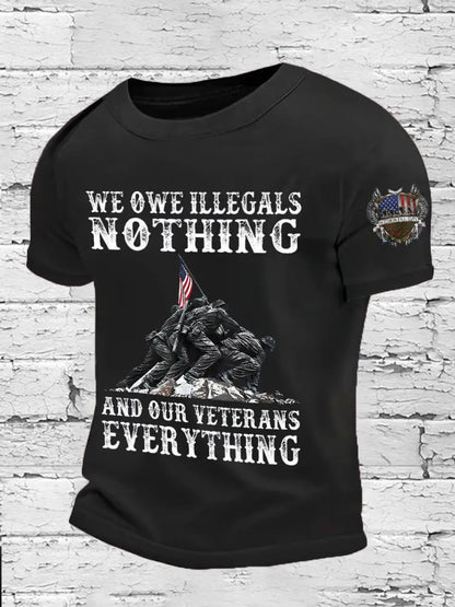 Men’s Memorial Day Veteran We Owe Them All Printed T-shirt Black / S