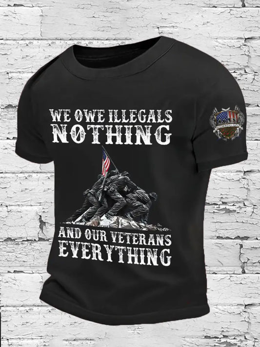 Men’s Memorial Day Veteran We Owe Them All Printed T-shirt Black / S