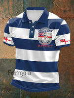 Men’s Royal Navy Veteran Once A Matelot Always A Matelot Printed Casual Tops Navy Blue / S