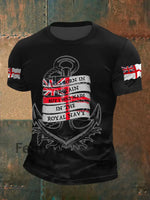 Men’s Royal Navy Veteran Printed T-shirt Black / S