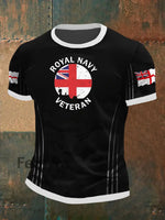 Men’s Royal Navy Veteran Printed T-shirt Black / S