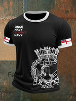 Men’s Royal Navy Veteran Printed T-shirt Black / S