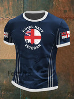 Men’s Royal Navy Veteran Printed T-shirt Navy Blue / S
