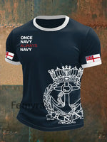 Men’s Royal Navy Veteran Printed T-shirt Navy Blue / S