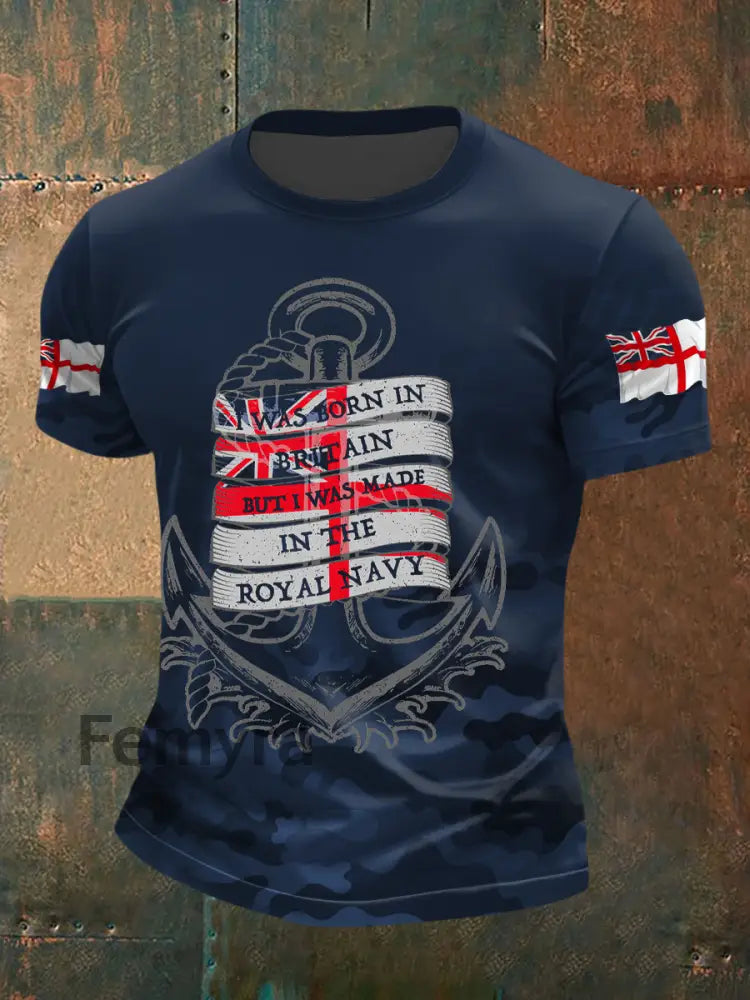 Men’s Royal Navy Veteran Printed T-shirt Navy Blue / S