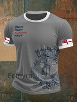 Men’s Royal Navy Veteran Printed T-shirt Light Gray / S