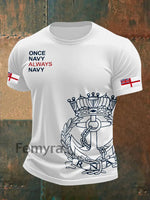 Men’s Royal Navy Veteran Printed T-shirt White / S
