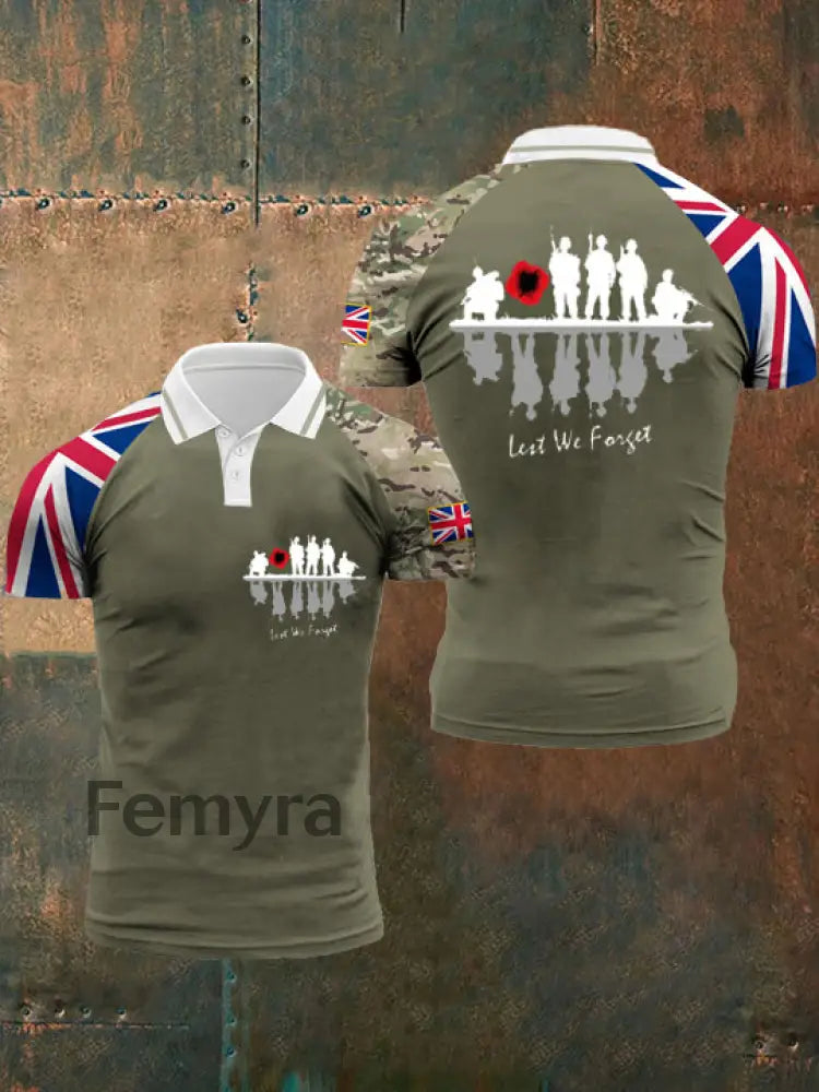 Men’s Three Buttons Shoulder Sleeve T-Shirt Army Green / S