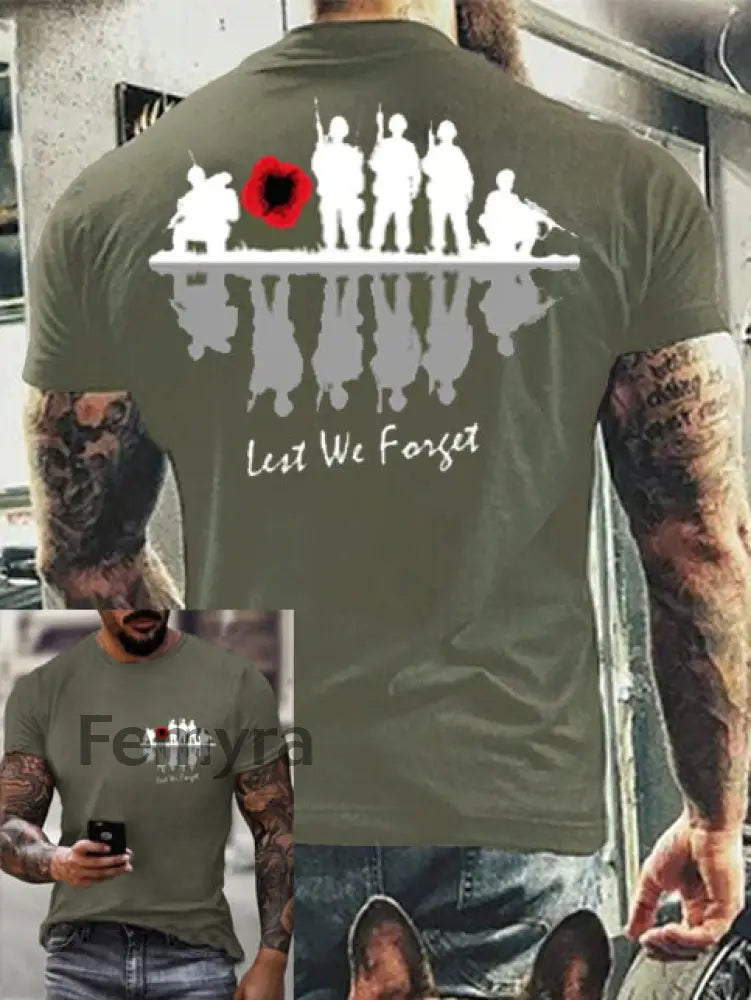 Men’s Try To Burn This T-Shirt Army Green / S