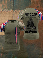 Men’s UK Flag British Veteran Short Sleeves Tee Army Green / S