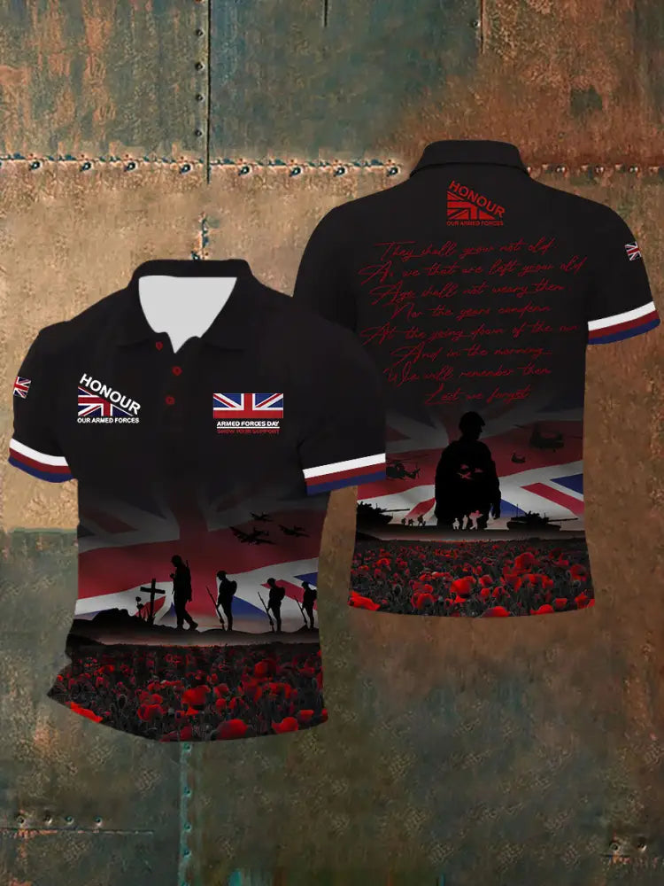 Men’s UK Flag Honour Our Armed Forces Short Sleeves Tee As picture / S