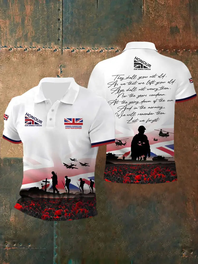 Men’s UK Flag Honour Our Armed Forces Short Sleeves Tee White / S