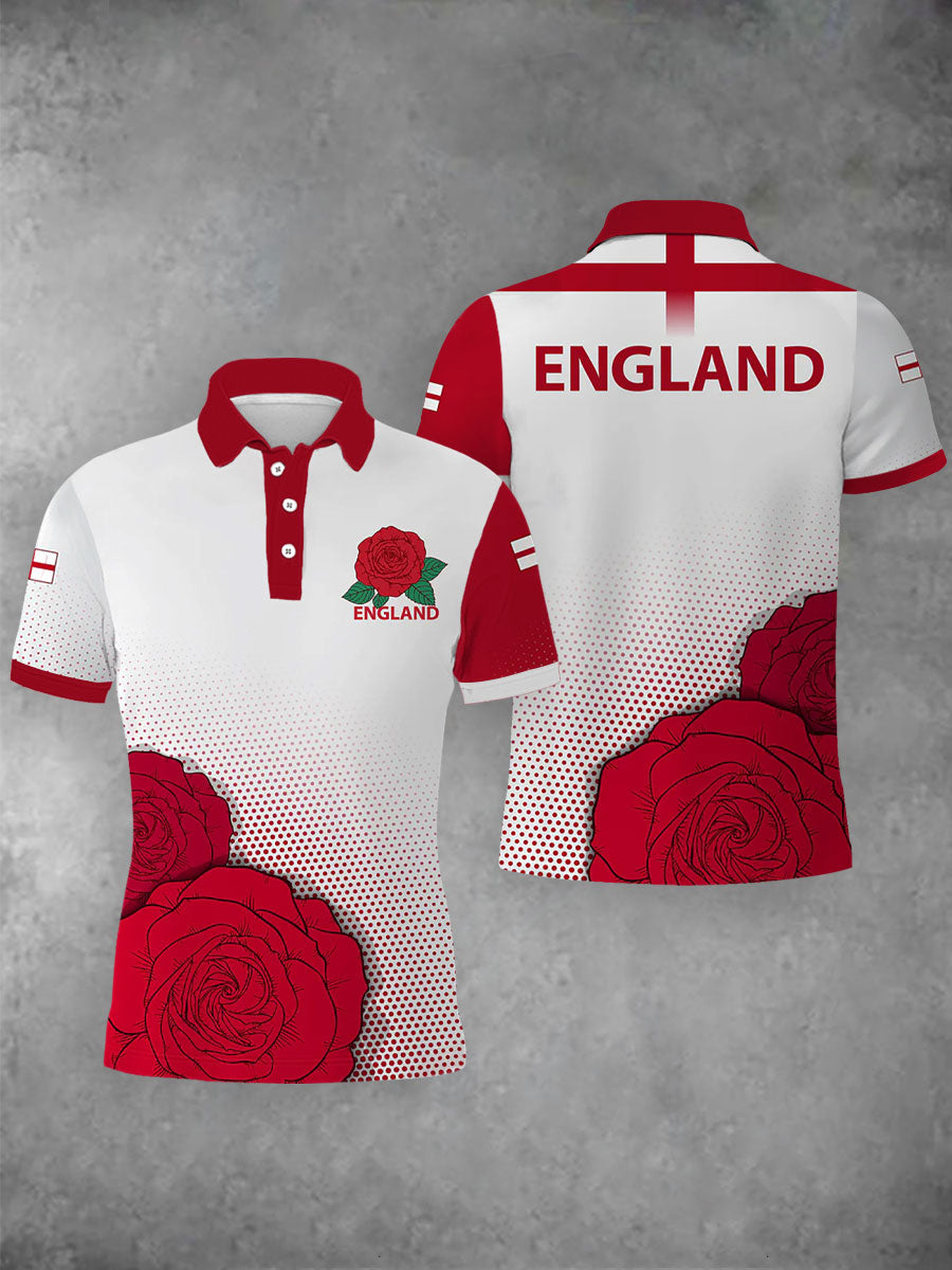 Women's England Flag 'English Rose' Short Sleeve Tee