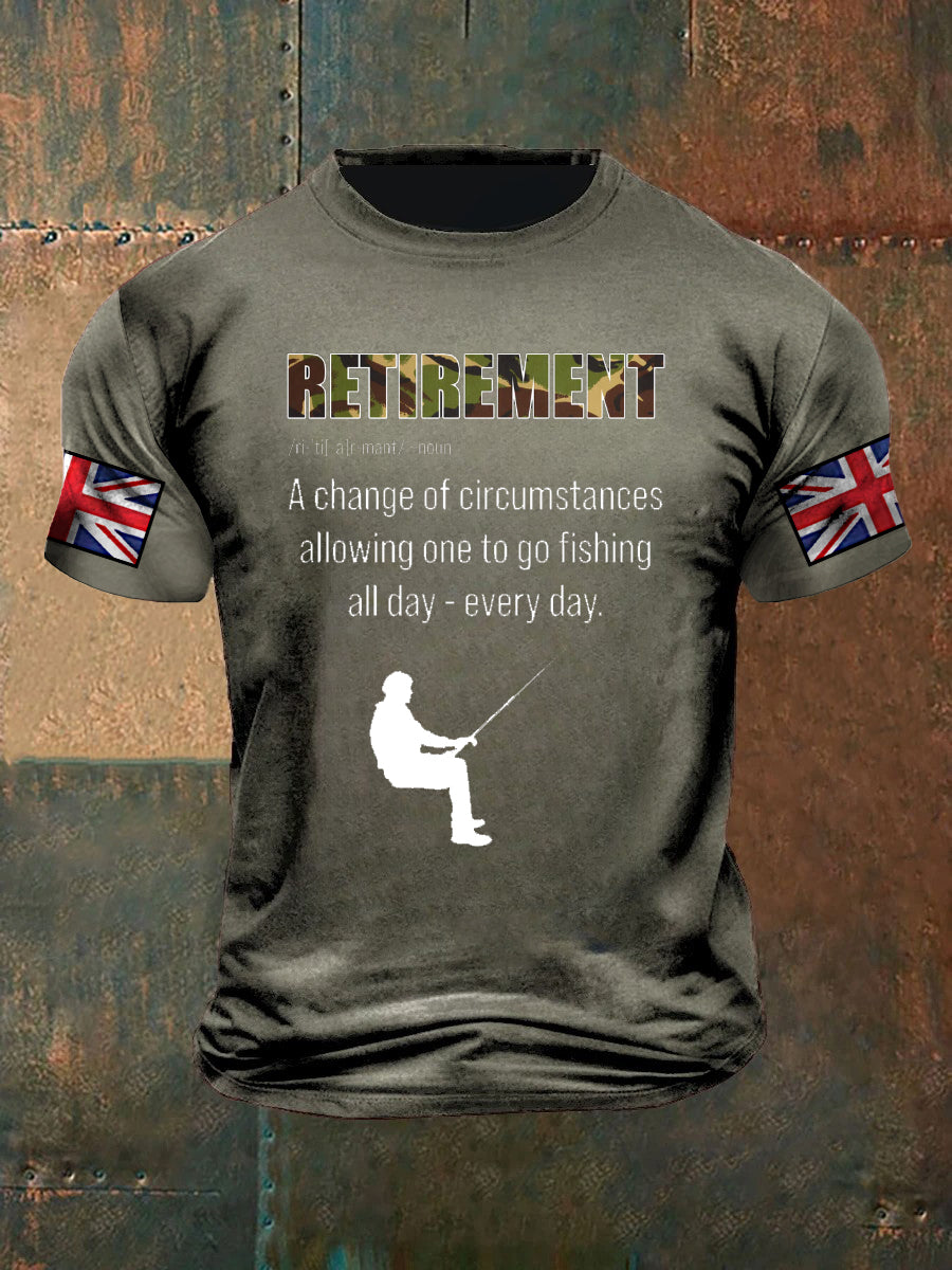 Men's vintage British Royal Navy casual short-sleeved T-shirt British