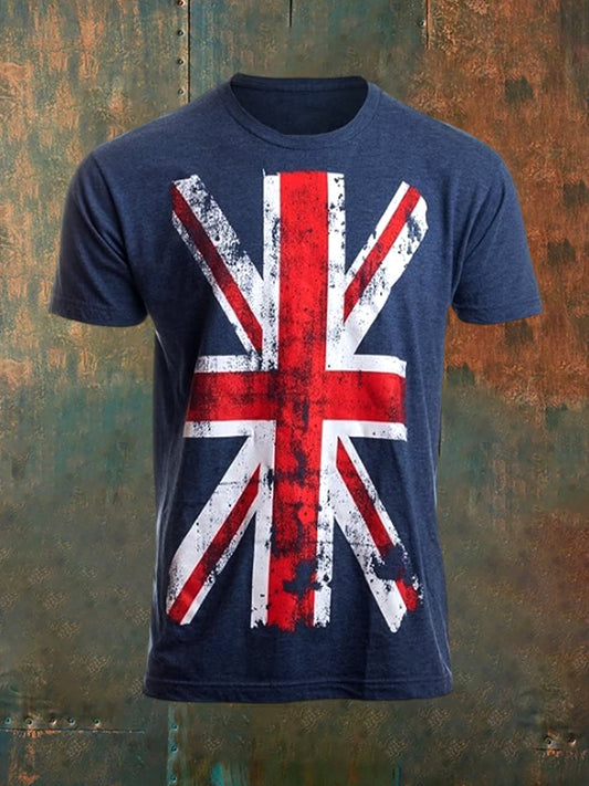 Men's Retro British Culture And Art Print Casual Short-Sleeved T-Shirt