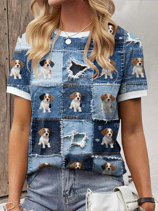 Women's Denim Puppy T-shirt
