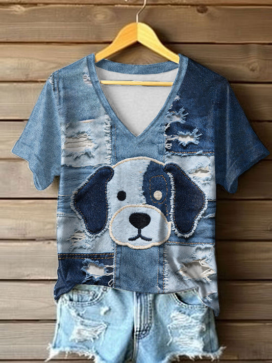 Women's Denim Puppy T-shirt
