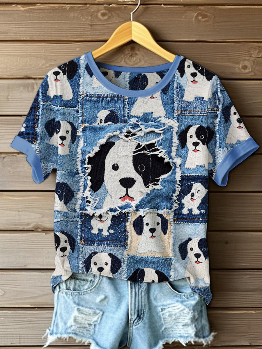 Women's Denim Puppy T-shirt
