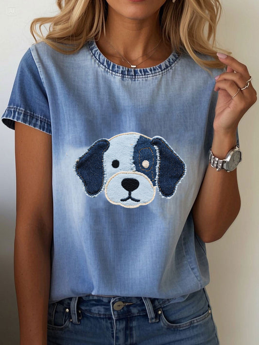 Women's Denim Puppy T-shirt