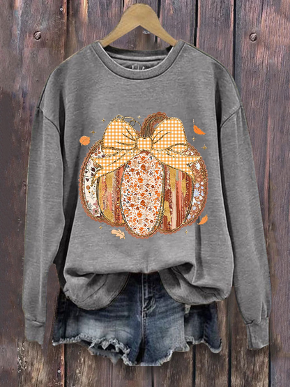 Women's Pumpkin Art Print Sweatshirt