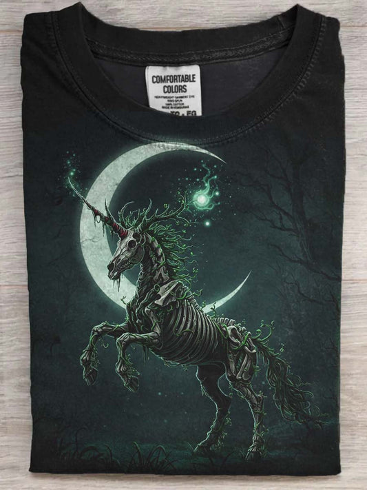 Halloween Evil Knight Printed Casual Short Sleeve T-Shirt