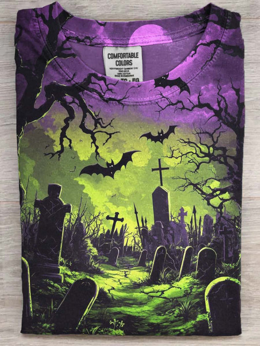 Halloween Atmosphere Printed Casual Short Sleeve T-Shirt