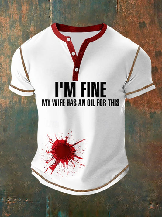 Men's Vintage I'm Fine Casual Polo Shirt