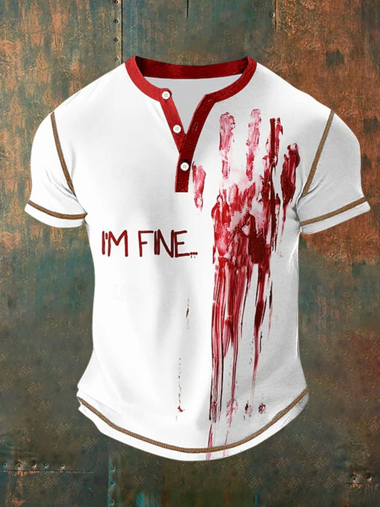 Men's Vintage I'm Fine Casual Polo Shirt