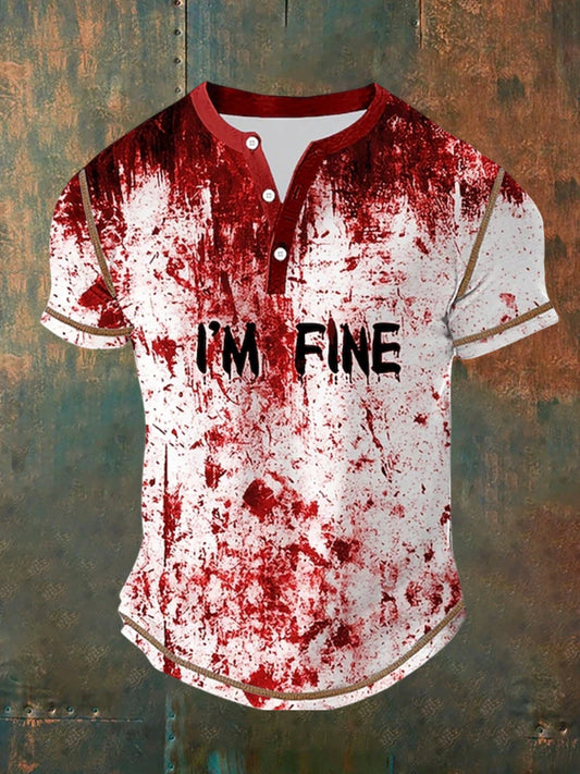 Men's Vintage I'm Fine Casual Polo Shirt