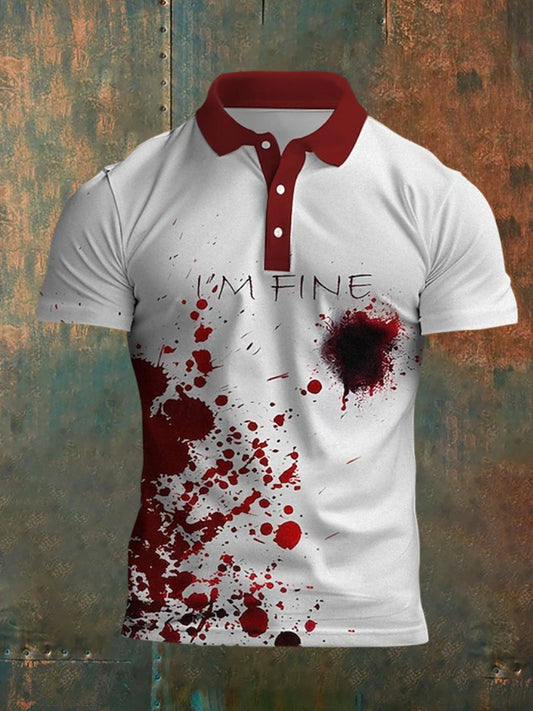 Men's Vintage I'm Fine Casual Polo Shirt